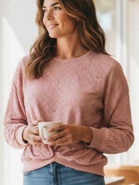HUMMINGBIRD Dusty‎ Rose Crewneck Pullover